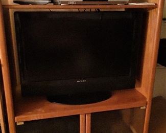 tv stand and flatscreen