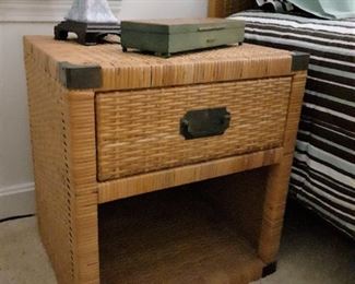 wicker nightstand - one of a pair - matches headboard, dresser and chest of drawers
