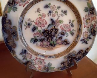 Charles Meigh & Son Anitique (C-1840) Grovesnor dishes with opulent gilding