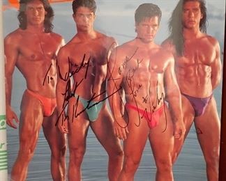 Autographed calendar of Chippendales