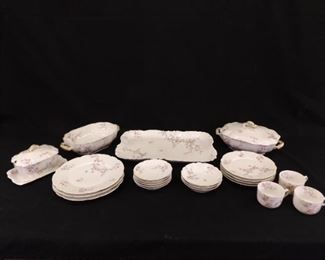 24 Piece Set of Antique Haviland Limoges Porcelain China