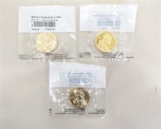 3 Littleton Graded 2011-P, D, and S Sacagawea Uncirculated Dollars