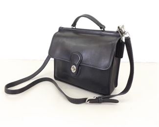 Authentic Vintage COACH Black Leather Willis Station Bag
