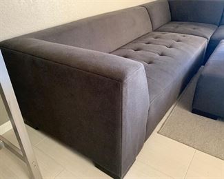 Contemporary Tufted Fabric Sectional Sofa 4pc Max-home sectional Aberdeen Charcoal	26x38 Length: 108in 102in ottoman:15x37x37in	HxWxD
