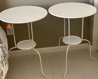 1 White Metal Side Table #1	26in H x20in  Diameter	
1 White Metal Side Table #2	26in H x20in  Diameter	