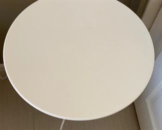 1 White Metal Side Table #1	26in H x20in  Diameter	
