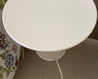 1 White Metal Side Table #1	26in H x20in  Diameter	
