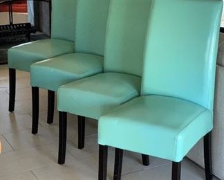 4pc Teal Contemporary Chairs		
