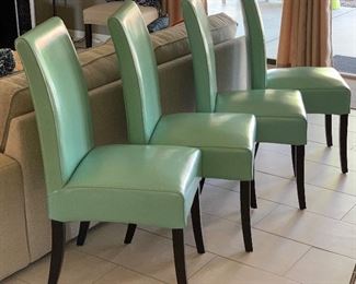 4pc Teal Contemporary Chairs		
