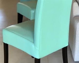 4pc Teal Contemporary Chairs		
