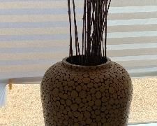 Branch Wood Slice Floor Vase	41in H	
