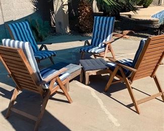 6pc Patio Deck Chairs & Ottomans		
