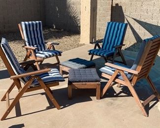 6pc Patio Deck Chairs & Ottomans		
