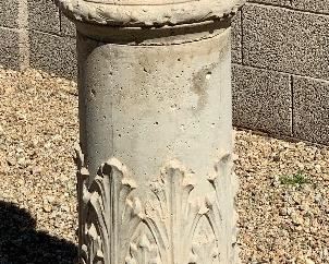 Concrete Greek Key Vase & Pedestal		
