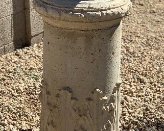 Concrete Greek Key Vase & Pedestal		
