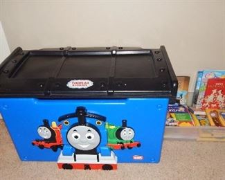 Thomas and Friends toy box, and children's books