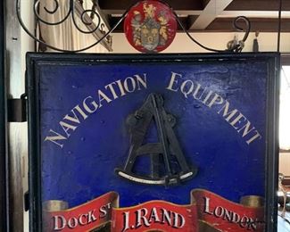 Old London Sign, "Navigation Equipment...Ships Store and Galley Equipment"