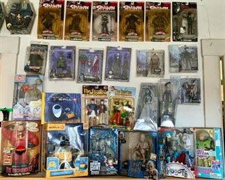 Collection (partial) Of Action Figures and Characters:  The Incredibles; Wall-E; Iron Giant; Gollum, Lord Of The Rings; Robots; G.I. Joe, Navajo Code Talker;  The Beatles, Yellow Submarine & Sgt. Peppers LHCB; Corpse Bride; Buzz Lightyear; Edward Scissorhands;  Nightmare Before Christmas; and Spawn...