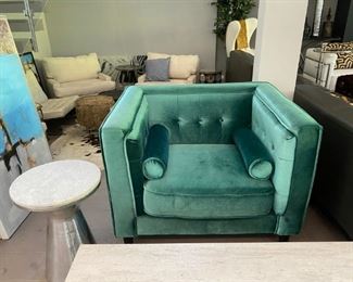 Hollywood Regency Emerald Green Accent Chairs