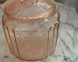 Pink Depression Biscuit Jar