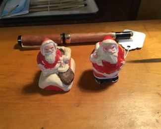 Chalkware Santa’s made in England.