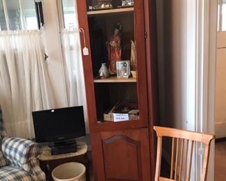 Small rocking chair and display cabinet
