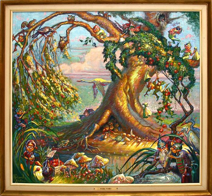 RICHARD SEDLON "POOKA PICNIC" ORIGINAL PAINTING