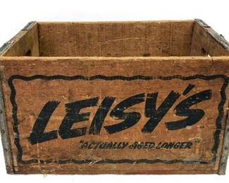 Mc1950s LEISY'S WOODEN BEER CRATE
