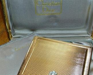 VINTAGE CHRISTIAN DIOR COMPACT MIRROR / IN ORIGINAL BOX AND SLEEVE
