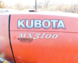 Kubota Tractor  MX5100 With bucket 92 actual hours HST 4WD 50hp