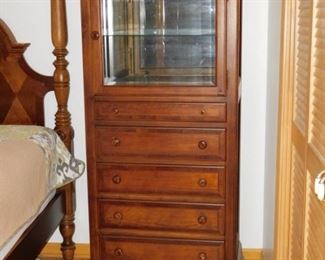 Alexander-Julian home collection -Highboy with glass case