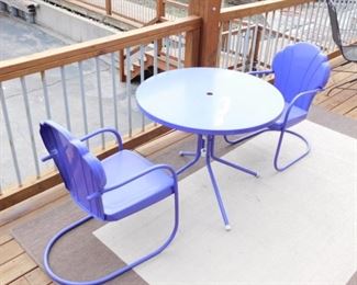 Retro Purple metal outdoor patio furniture