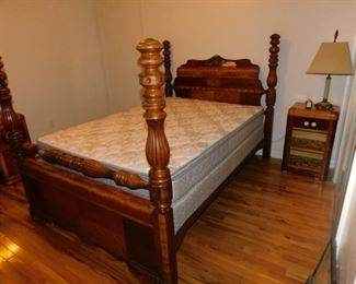 Double size Bed and Antique Tiger Oak 4pc. Bedroom set