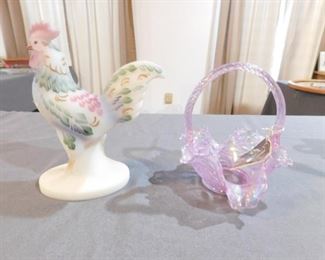 Fenton Rooster and Fenton basket