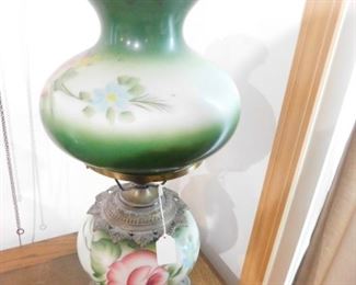 Hand-painted electrified oil lamp