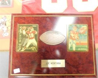 Framed Joe Montana cards