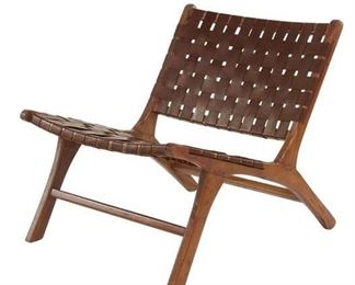 Mistana Sia Brown Leather Lounge Chair