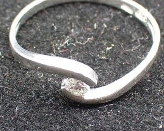 Sterling Silver Ring W/ .11 Carat Diamond