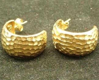 Sterling Silver And Gold Plate Earrings