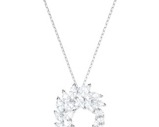 Swarovski Silver-Tone Marquise Crystal Pendant Necklace