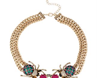 Womens Betsey Johnson Double Spider Frontal Necklace