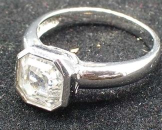 Sterling Silver Ring W/ Square Cz Stone