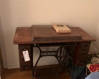 #4 antique treadle sewing machine singer   $ 75.00