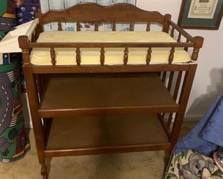 #18 wood changing table 19x34x39  $ 40.00