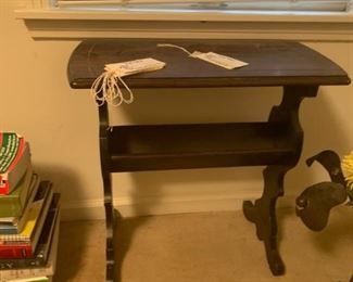 #24 end table with book shelf in middle   $ 30.00