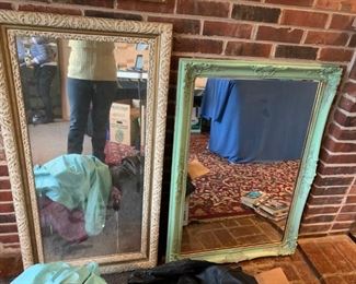 #32 green mirror heavy29x42  $ 40.00 
#33 cream mirror bevel heavy24x46  $ 50.00