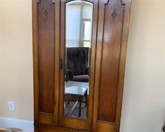 #1 oak armoire with drawer 34x16x72 $150.00