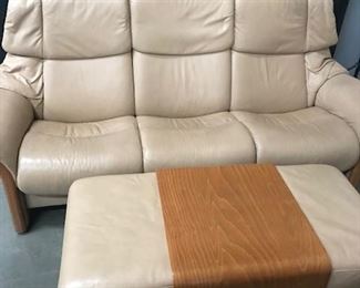 Stressless Scandinavian Sofa and Ottoman
