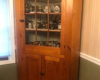 Antique Pine Corner Cabinet $450