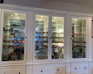 Display case full of Elite die cast cars from many, many races. Elite cars are 1:24 scale. Some are autographed.